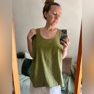NWT Olive Green Cotton Tunic Top | Ezze Wear | Oversized Boho | 2X